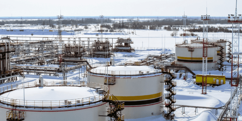 Industrial area functioning with propane Industrial gas.